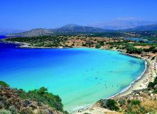 A6J6DT Istron bay general view of beach Lassithi Prefecture Crete Greece Loukas Hapsis IML Image Group
